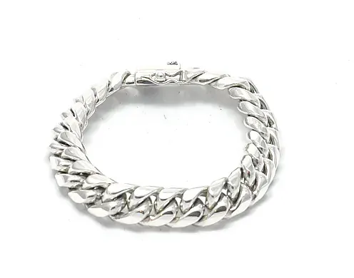 Vorlové Šperky, Stříbrný náramek masivní, ručně dělaný, 15 mm, 21 cm, B208