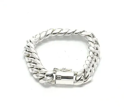 Vorlové Šperky, Stříbrný náramek masivní, ručně dělaný, 15 mm, 21 cm, B208