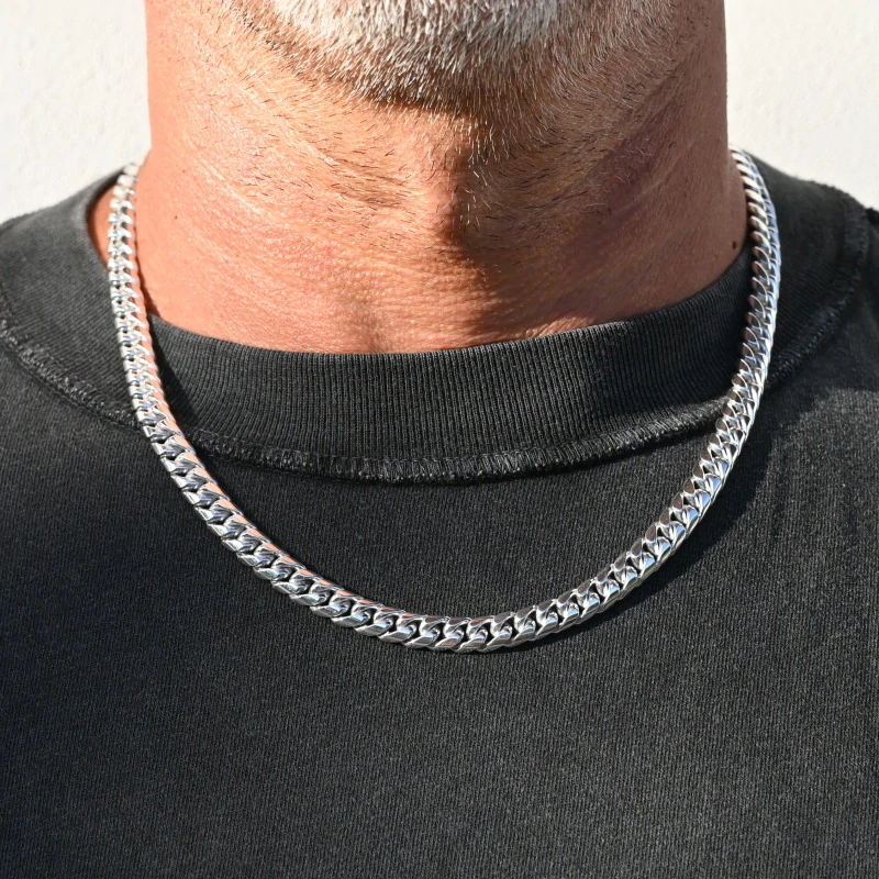 Vorlové Šperky, Stříbrný řetízek masivní ručně dělaný, 8 mm, 55 cm, R082