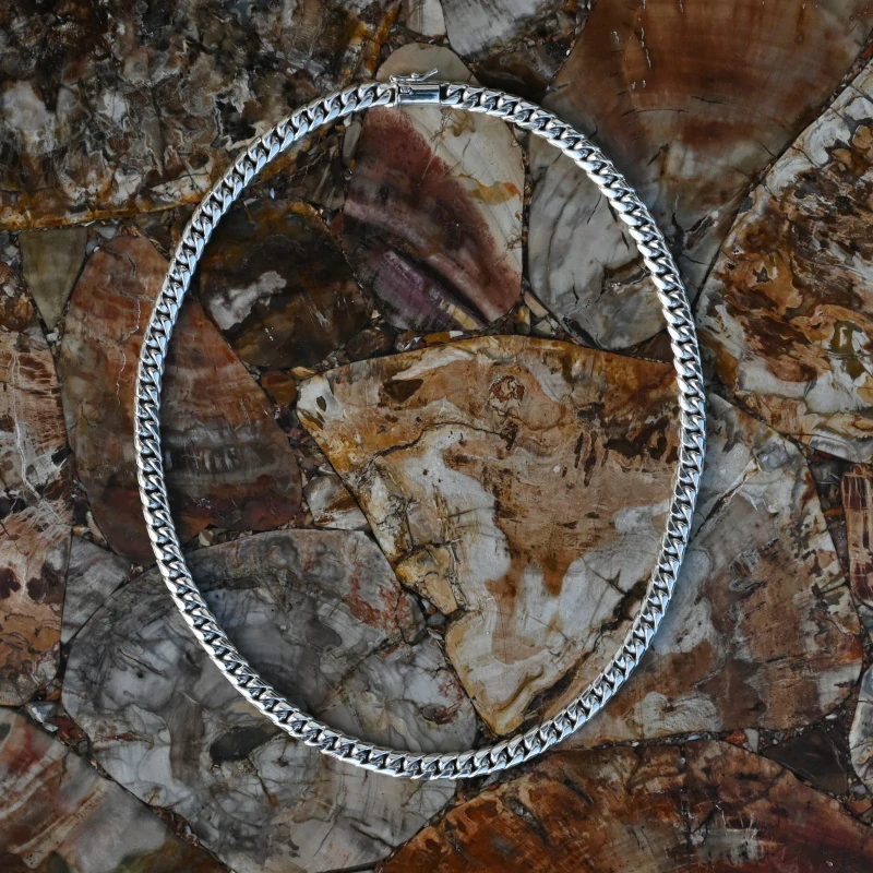 Vorlové Šperky, Stříbrný řetízek masivní ručně dělaný, 8 mm, 55 cm, R082