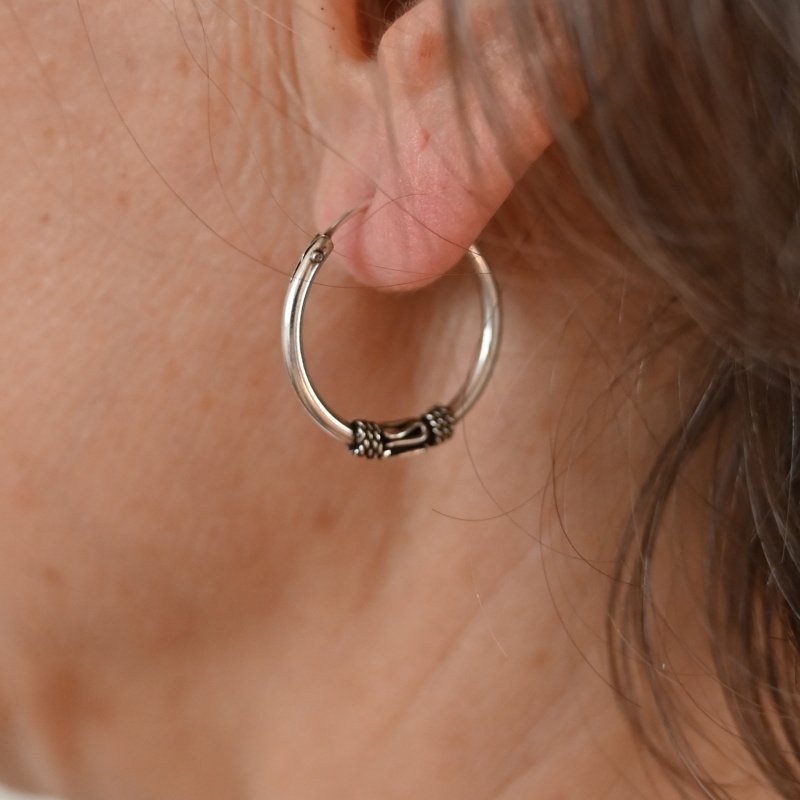 Vorlové Šperky, Stříbrné náušnice starostříbrné kruhy 20 mm, N279