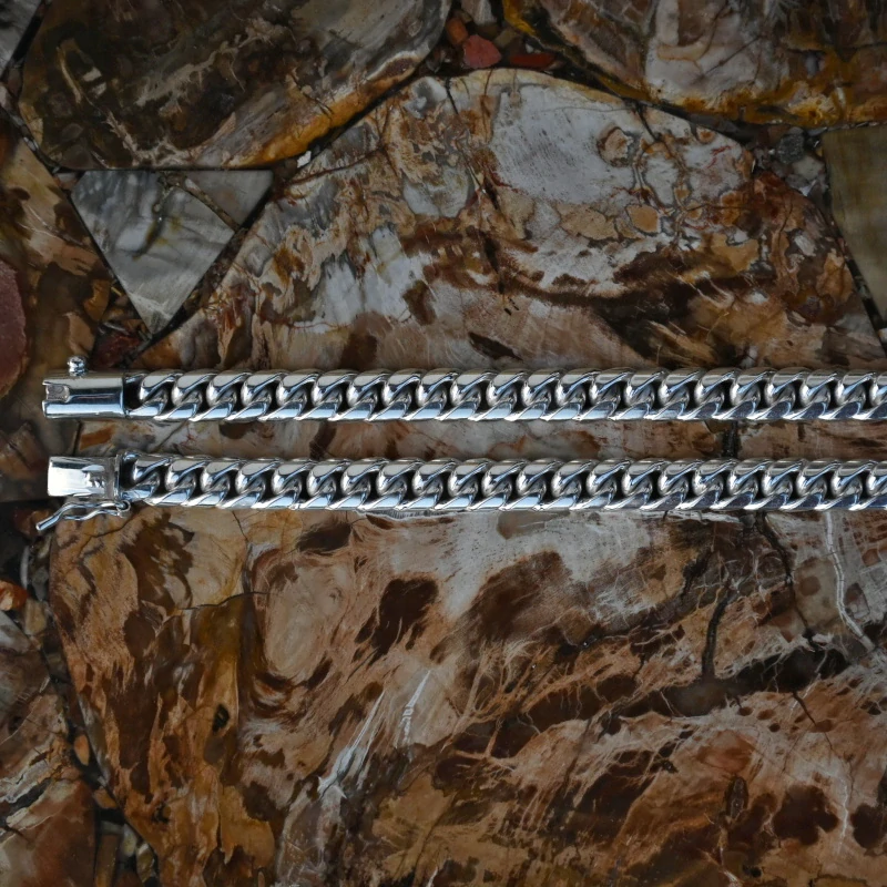 Vorlové Šperky, Stříbrný řetízek masivní ručně dělaný, 8 mm, 55 cm, R082