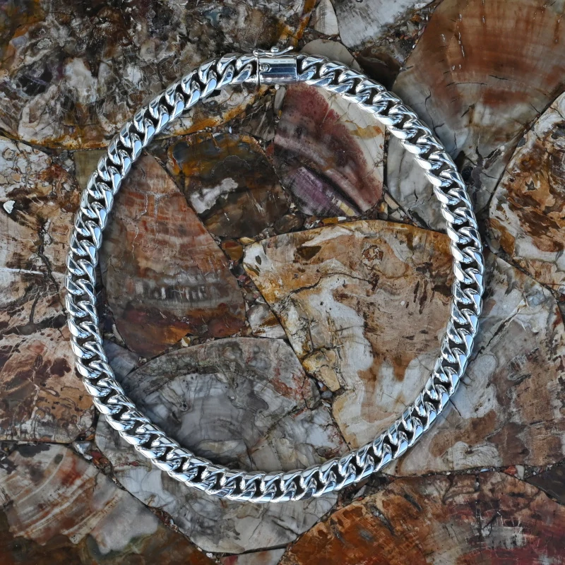 Vorlové Šperky, Stříbrný řetízek masivní ručně dělaný, 15 mm, 60 cm, R115