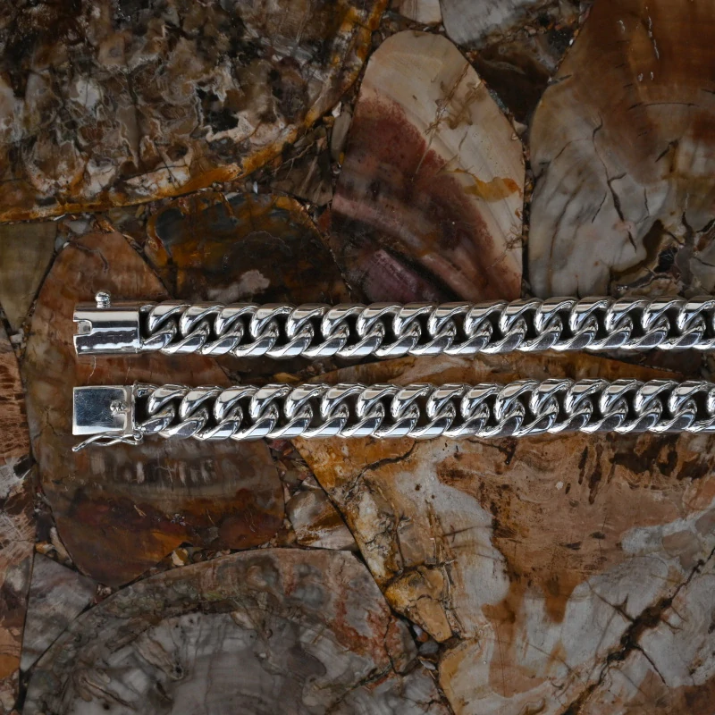 Vorlové Šperky, Stříbrný řetízek masivní ručně dělaný, 15 mm, 60 cm, R115