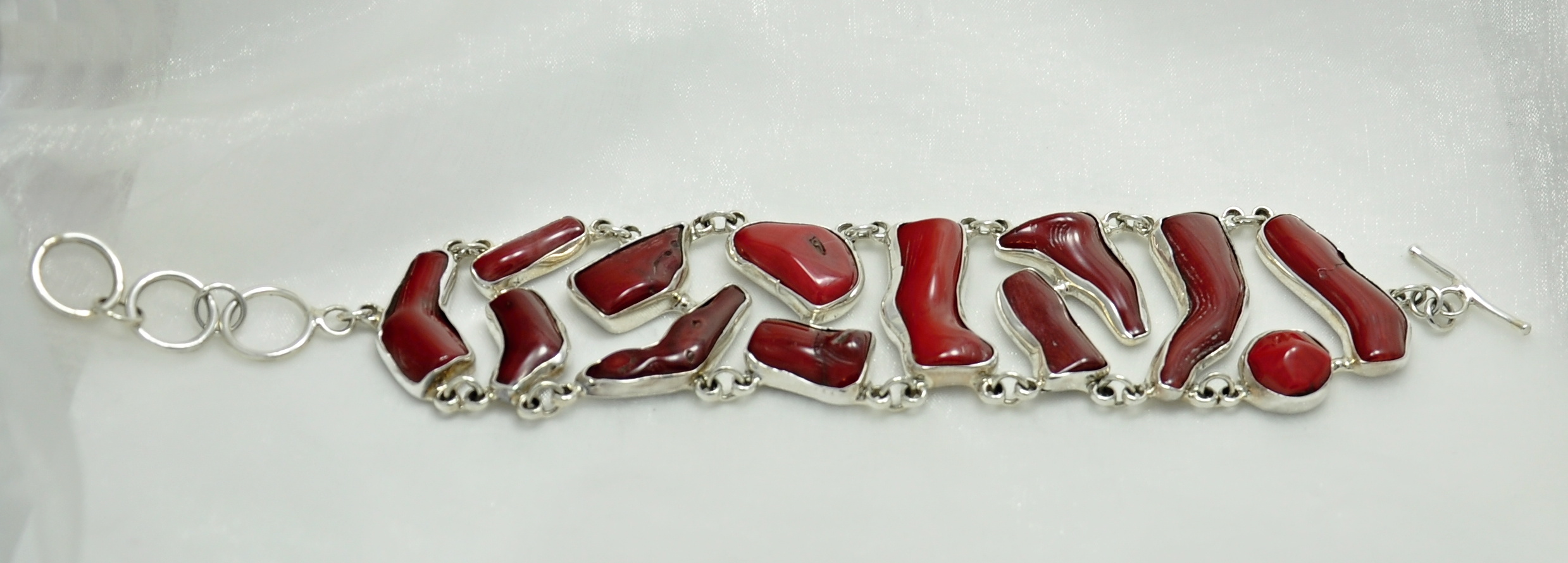 Vorlové Šperky, Stříbrná souprava s pravým korálem, luxusní, S031