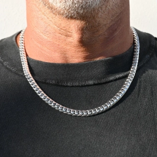 Vorlové Šperky, Stříbrný řetízek masivní ručně dělaný, 8 mm, 55 cm, R082