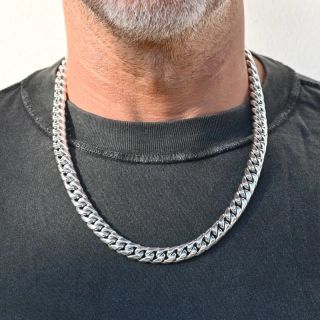 Vorlové Šperky, Stříbrný řetízek masivní ručně dělaný, 12 mm, R101