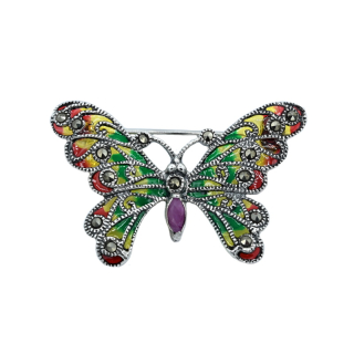 Vorlové Šperky, Stříbrná brož motýl, M010