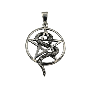 Vorlové Šperky, Stříbrný přívěsek pentagram s hadem, PR825