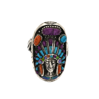 Vorlové Šperky, Stříbrný prsten indián, vel.56, E126