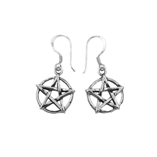 Vorlové Šperky, Stříbrné náušnice pentagram, N284