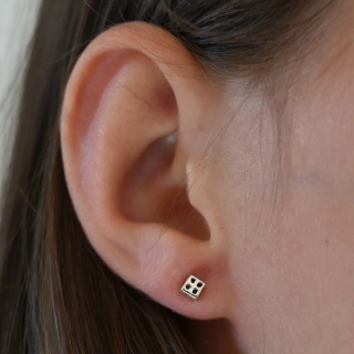 Vorlové Šperky, Stříbrné náušnice kostka, N306